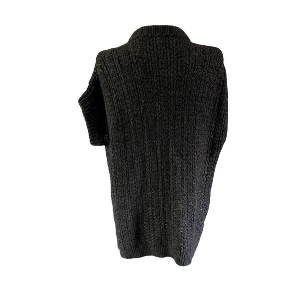 Coach Gray Short Sleeve Merino Wool & Alpaca Blend Longline Knit Cardigan Sz L - Picture 4 of 8